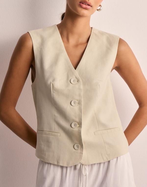 JJXX - Beige - Jxmary Linen Waistcoat Tlr 