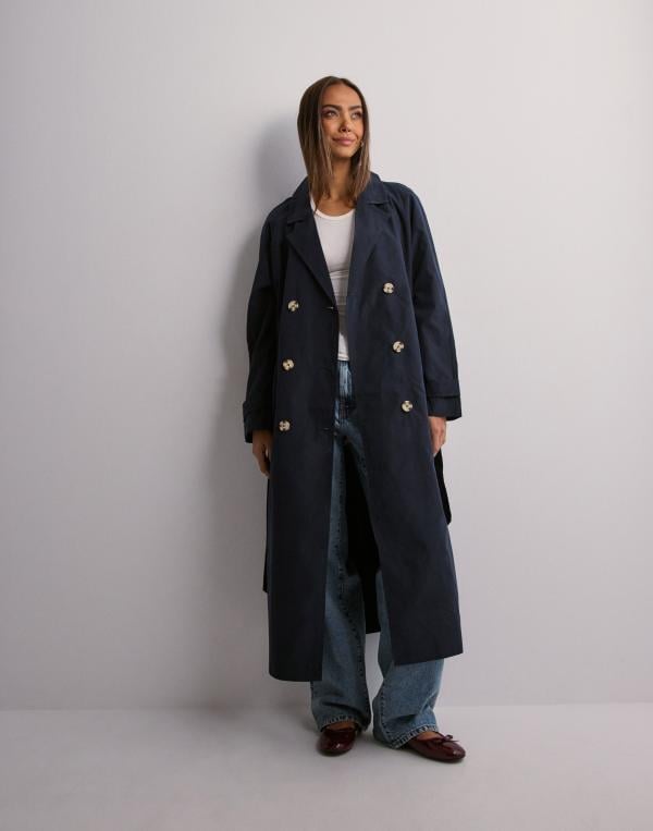 JDY - Blå - Jdypanther Oversize Trenchcoat Otw 