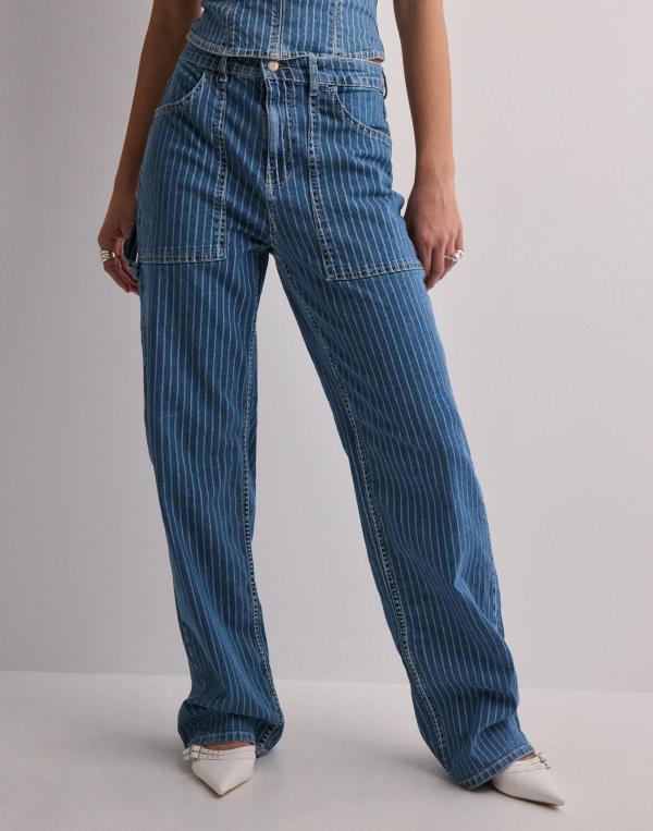 Only - Blå - Onlkirsi Hw Wide Worker Stripe Dnm 