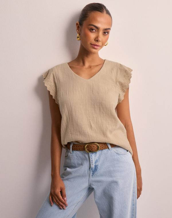 Only - Beige - Onlthyra Sl Mix Top Noos Wvn 