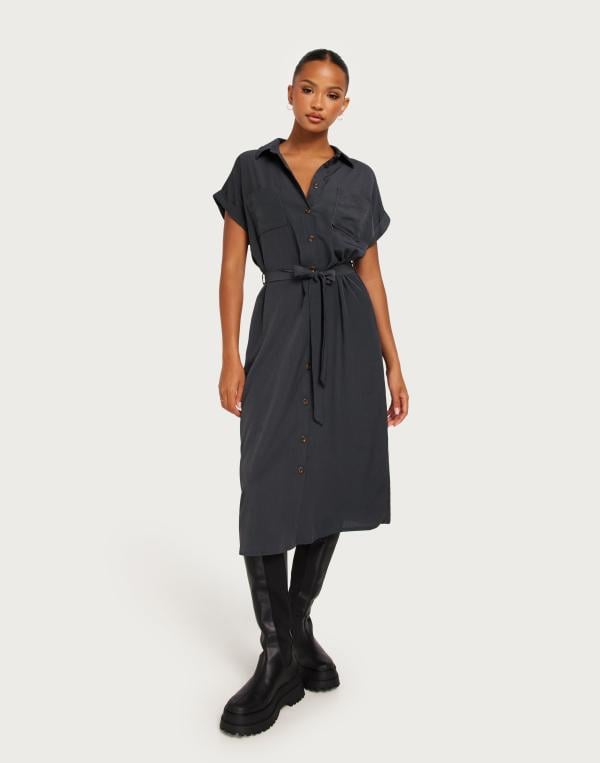 Only - Grå - Onlhannover S/S Shirt Dress Noos Wv 