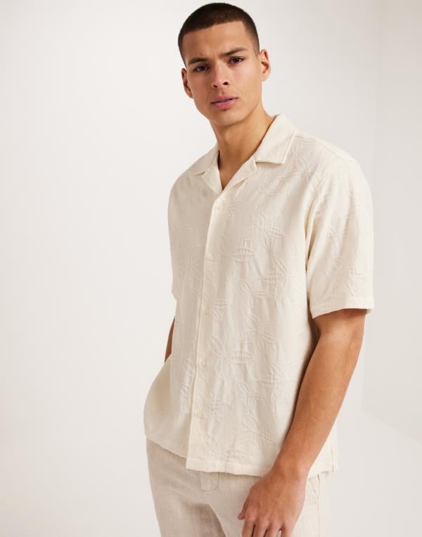 Woodbird WBSunny Mesh Shirt Kortärmade skjortor Beige 