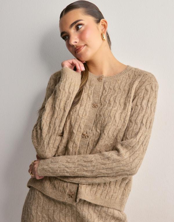 Vero Moda - Beige - Vmelya Ls O-Neck Cardigan Ga Boo 