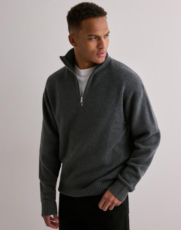 Jack & Jones Jorollie Knit Half Zip Sn Stickade tröjor Grå 