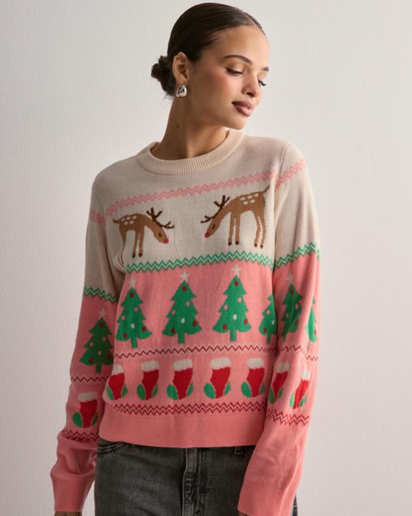 Vero Moda - Rosa - Vmchristmasstuff Ls O-Nck Pull. Box 