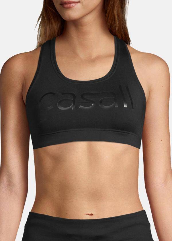 Iconic Wool Sports Bra, Black Logo, S/Ab,  Sport-Bh 