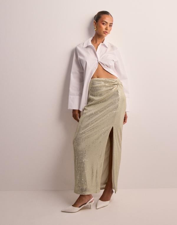 Vero Moda - Beige - Vmmonalise Hw Long Skirt Jrs Ce 