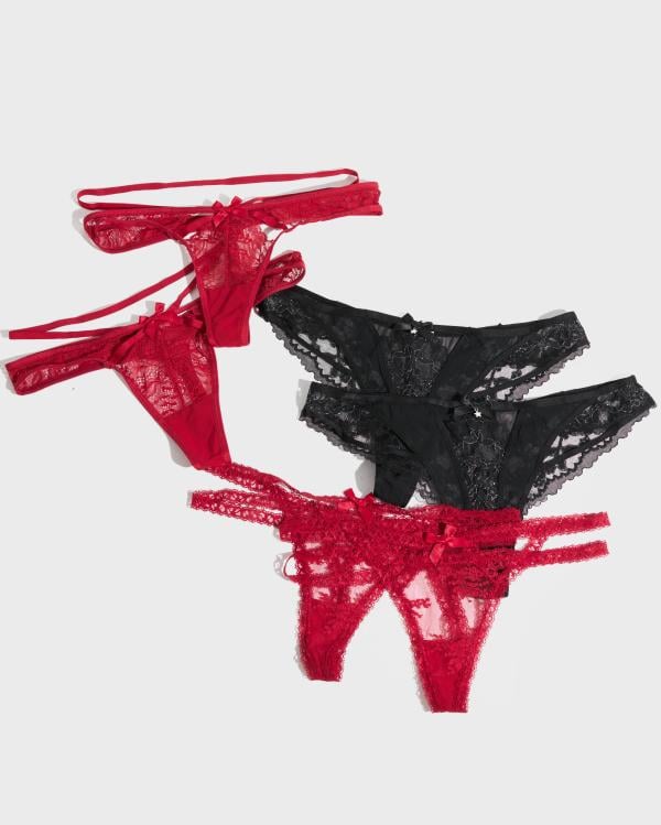 Hunkemöller - Röd - 6-Pack String 