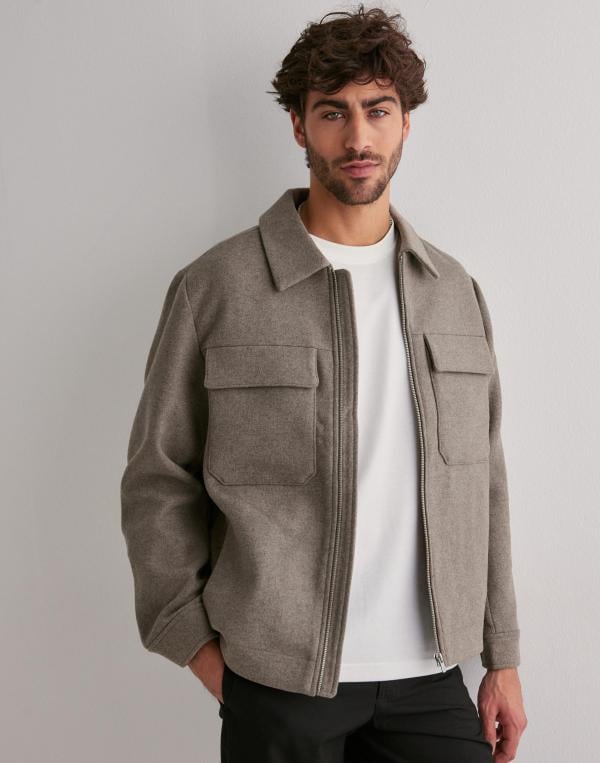 Jack & Jones Jprblurussel Wool Blend Jacket Sn Vårjackor Beige 