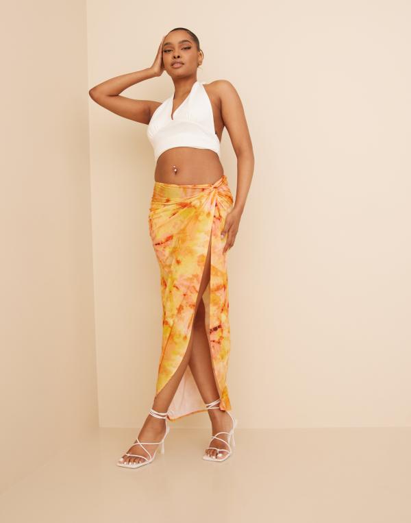 Nelly - Multi/Mönstrad - Twist Waist Printed Skirt 