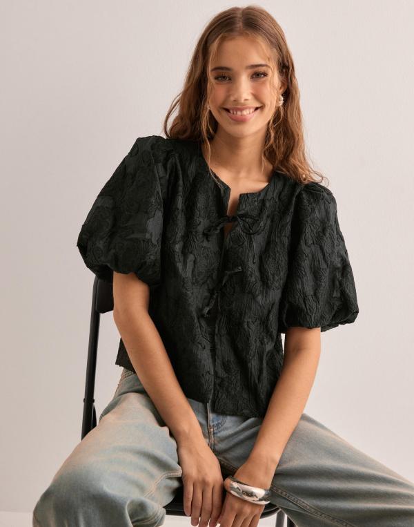 Neo Noir - Svart - Aska Jacquard Blouse 