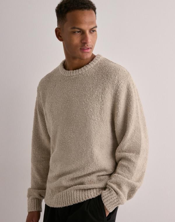 Only & Sons Onsrory Vin 5 Boucle Crew Knit Stickade tröjor Beige 