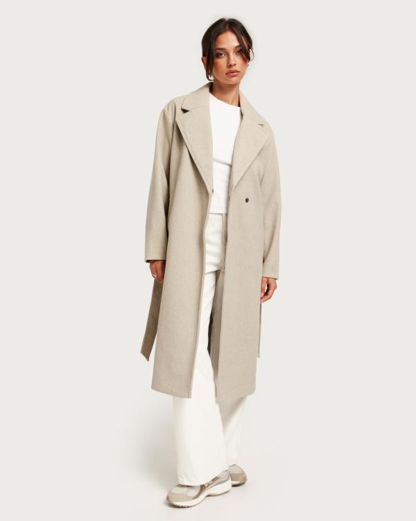 JDY - Beige - Jdyviola Long Coat W. Belt Otw Hab 