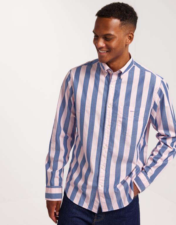 Gant Reg Poplin Parasol Stripe Shirt Randiga skjortor Rosa 