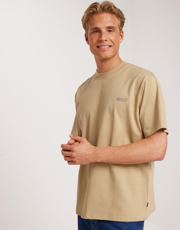 Woodbird WBBaine Majhon Tee T-shirts med tryck Beige 