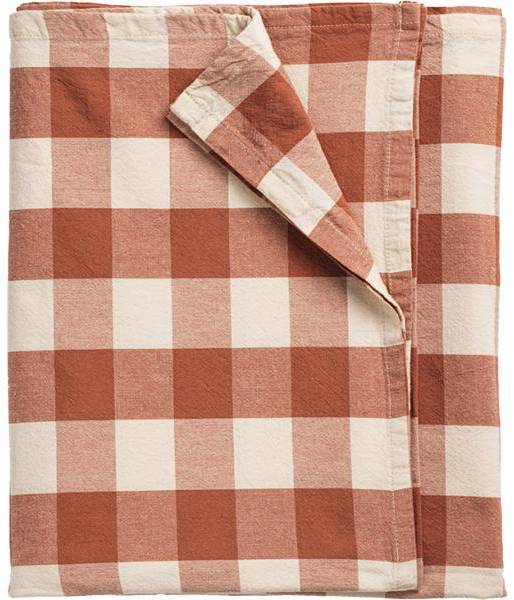 Bertel bordsduk 250x145 cm, brun/aprikos 