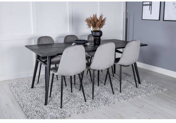 Sleek matgrupp med 6 st Polar stolar - Svart/Grå 