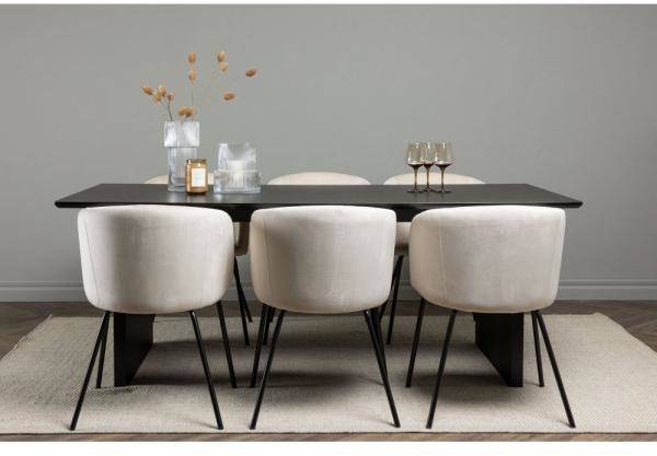 Vail matgrupp med 6 st Berit stolar - Beige/Svart 