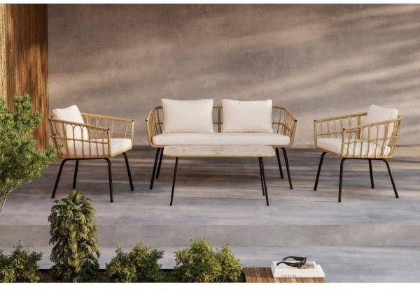 Ortigia loungegrupp - Svart/Natur 