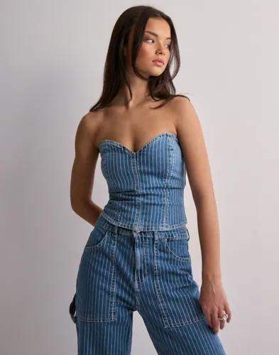 Only - Blå - Onlkirsi Corset Dnm Top Dot 