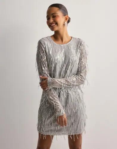 Only - Silver - Onlanika Spacy Ls Short Dress Wvn 