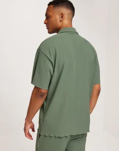 Jack & Jones Jormykonos Plisse Resort Ss Shirt Kortärmade skjortor Grön 