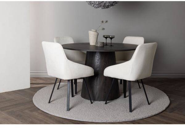 Lanzo matgrupp med 4 st Rosie stolar - Mocca/Beige 