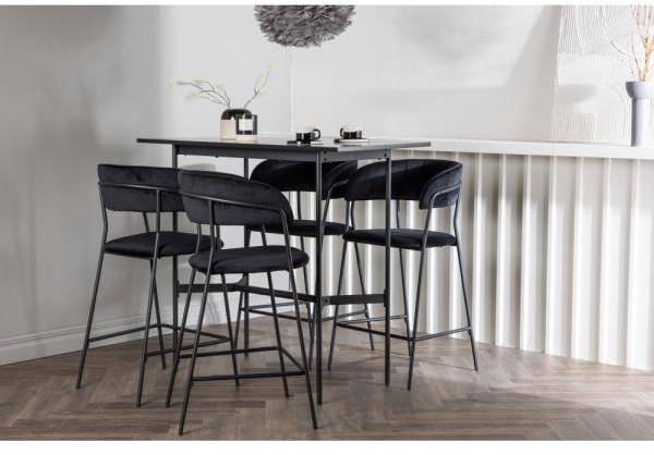 Rax bargrupp med 4 st Lui stolar - Svart 