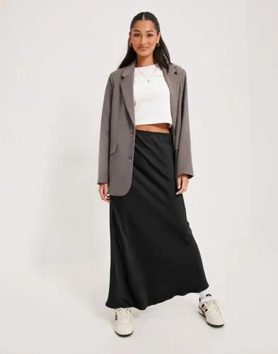 Neo Noir - Svart - Vicky Heavy Sateen Skirt 