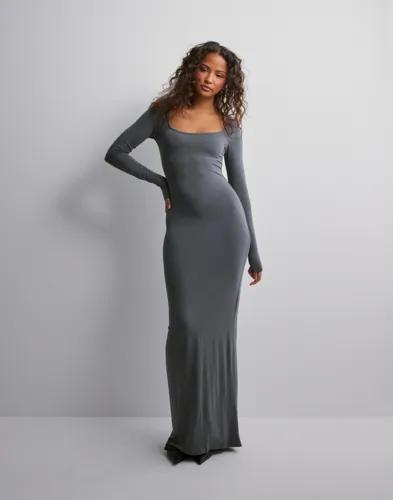 Nelly - Grå - Slim Long Sleeve Dress 