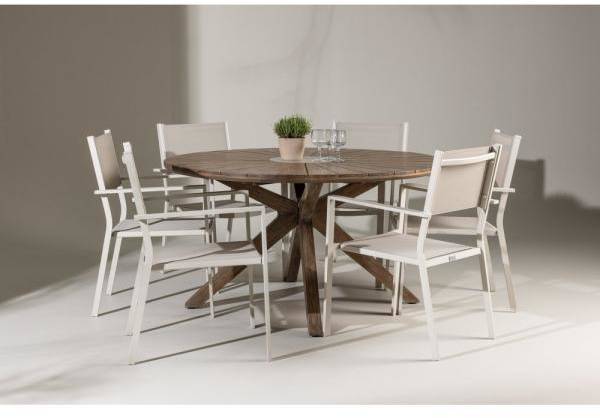 Rosario utematgrupp med 6 st Copacabana stolar - Natur/Beige 