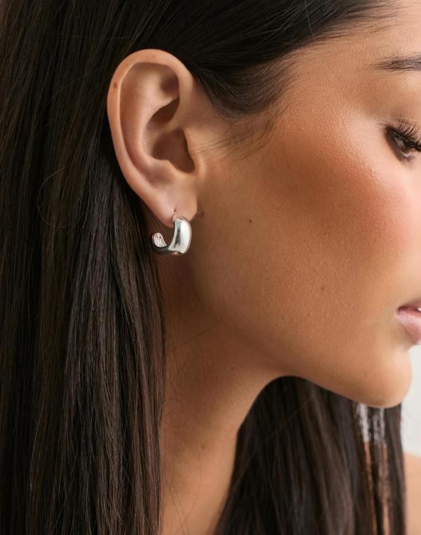 Pieces - Silver - Fpbella Small Hoop Plated Noos 
