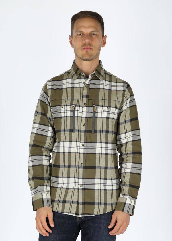 Nordkap Flannel Shirt, Olive Check, L,  Långärmade Skjortor 