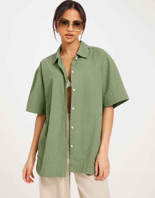 JJXX - Grön - Jxliva Oversized Ss Shirt Wvn 