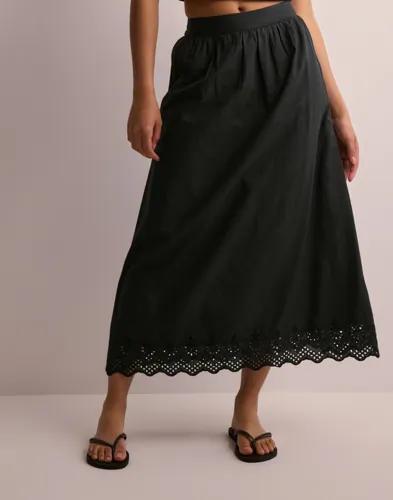 Only - Svart - Onllou Emb Ankle Skirt Cs Ptm 