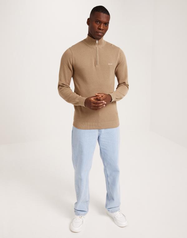 Gant Cotton Pique Halfzip Half zip Beige 