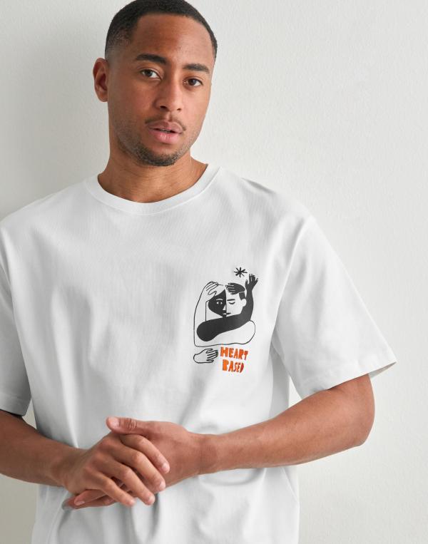 Samsøe Samsøe Saheart T-Shirt 11725 T-shirts med tryck Vit 