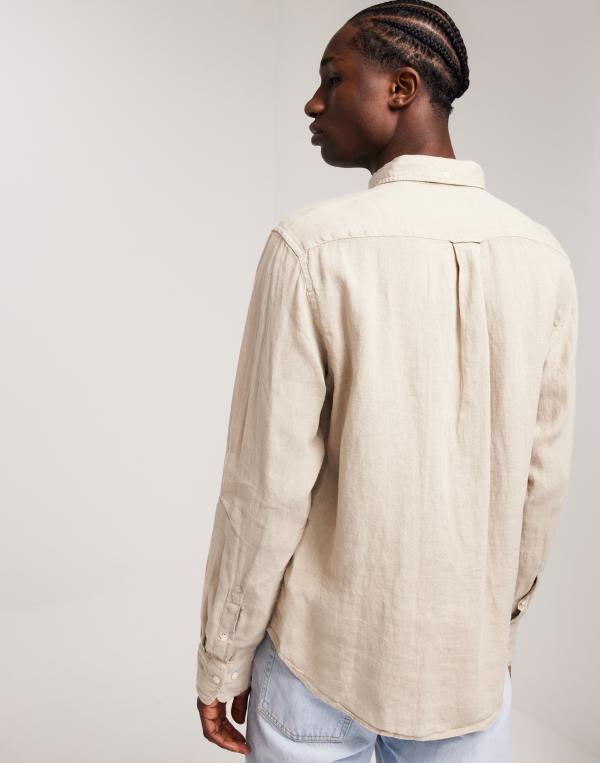Gant Reg Gmnt Dyed Linen Shirt Linneskjortor Beige 