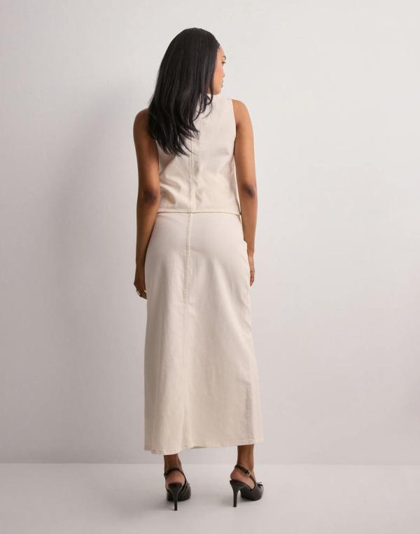 Selected Femme - Vit - Slflexia Mw White Denim Column Skir 