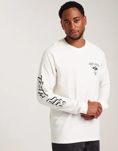 Ripcurl Fade Out Icon L/S Tee Långärmade t-shirts Vit 