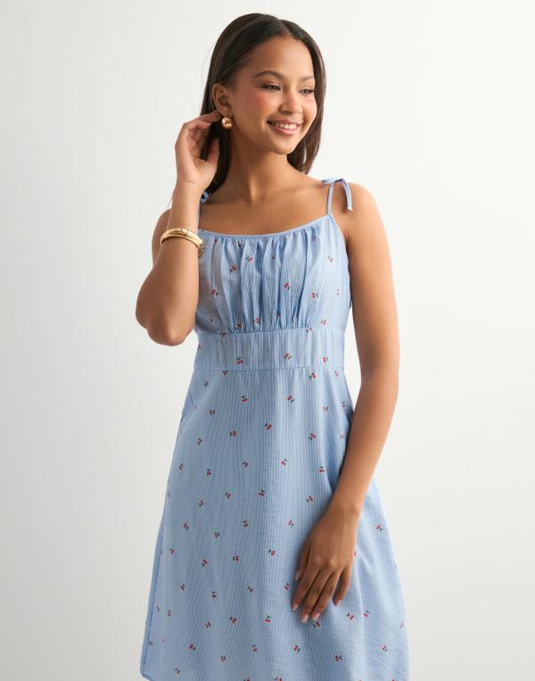 Vero Moda - Blå - Vmodette Sl Short Dress Wvn Ga 