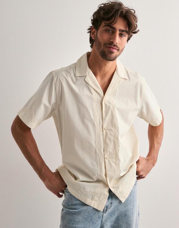 Les Deux Lesley Embroidery SS Shirt Kortärmade skjortor Vit 
