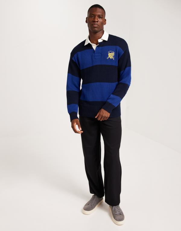 Polo Ralph Lauren Lsmadsnrugby-Long Sleeve-Pullover Stickade tröjor Blå 