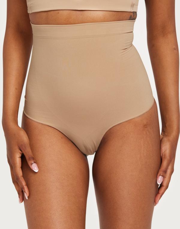 Bye Bra - Beige - Soft Touch Seamless High Waist Thong 
