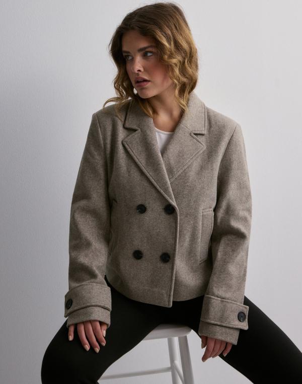 Only - Beige - Onlfreja Life Short Db Jacket Otw N 