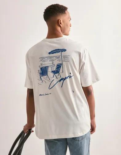 Only & Sons Onsmilo Sketch Rlx Coast Ss Tee T-shirts med tryck Vit 