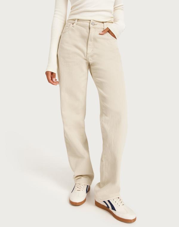 Abrand Jeans - Beige - 95 Mid Straight Tall Natural 