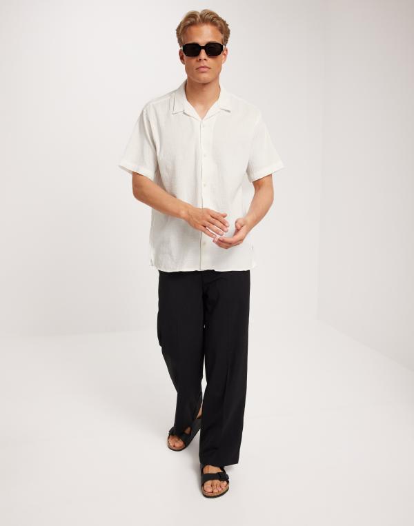 Jack & Jones Jorluke Crinkle Resort Shirt Ss Sn Kortärmade skjortor Vit 