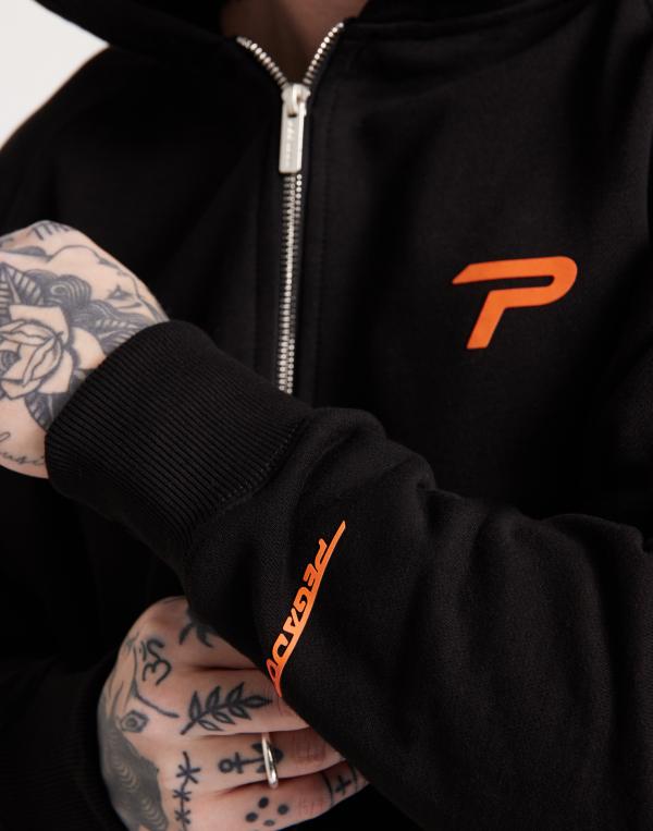 Pegador PGDR Barone Raglan Sweat Jacket Hoodies med dragkedja Svart 