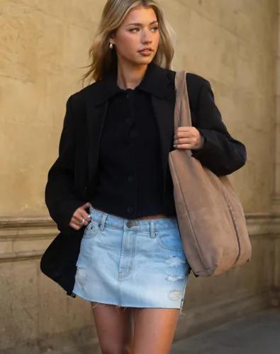 One Teaspoon - Blå - Sloane Denim Mini Skirt 